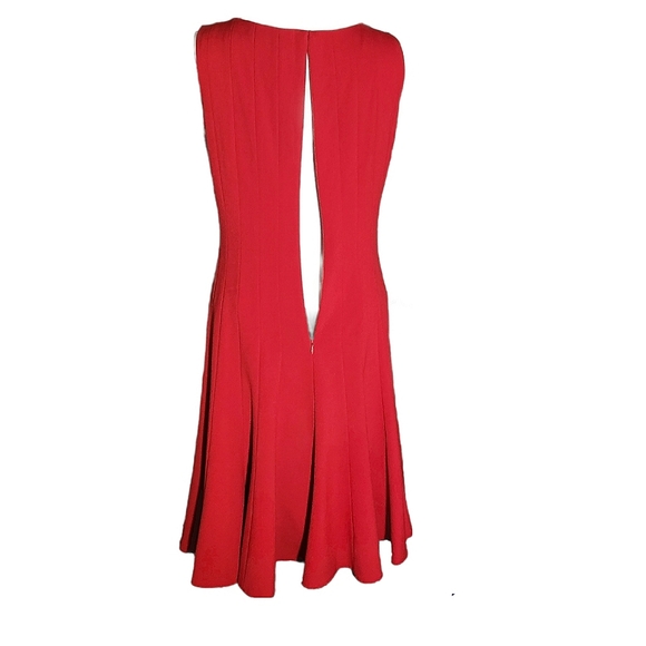 Sz 4 Calvin Klein Sleeveless Pleated A-Line Dress Flowy Fit and Flare - Picture 8 of 9